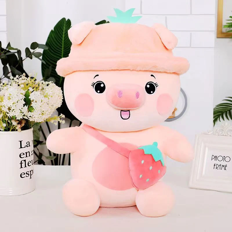 Cute Strawberry Pig Plush Toy Sleeping Pillow